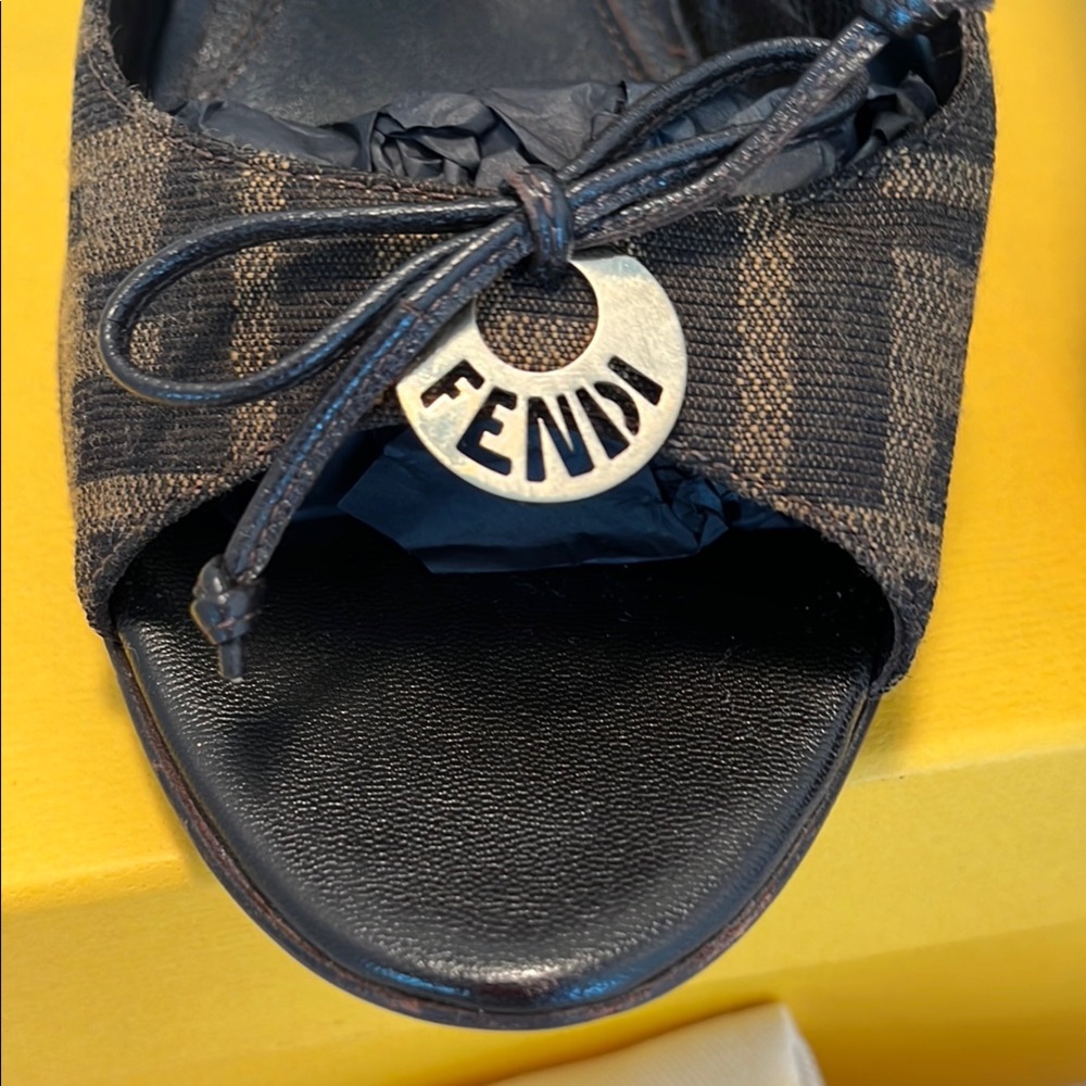 Fendi Tobacco Zucca Canvas Heels - Picture 3 of 13